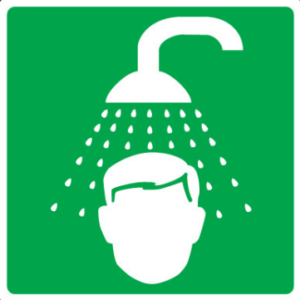 Emergency shower sign