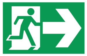 Evacuation route / exit sign