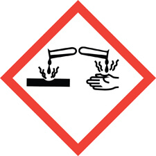 Corrosive safety symbol