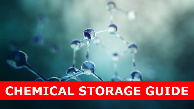 CHEMICAL STORAGE GUIDE with picture of molecule