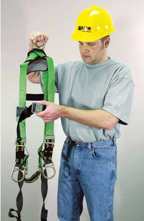 Fitting a safety harness - undoing straps