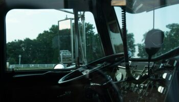 Interior of a big rig truck
